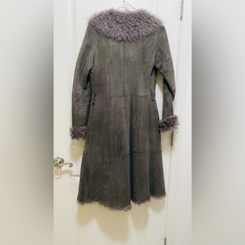 Hugo Boss Orange Shearling Lamb Leather Coat - Picture 4 of 7